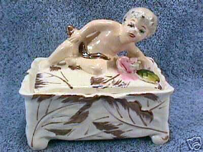 Art Deco/Nouveau Cherub Dresser or Trinket Box