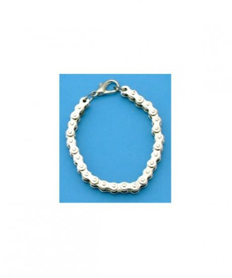 Ladies Chrome Motorcycle Bike Chain Bracelet - 8"