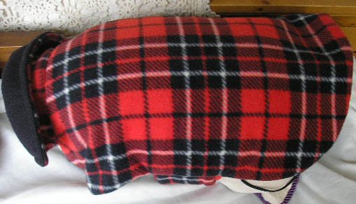 Red Watch Plaid With Black Velvet Collar