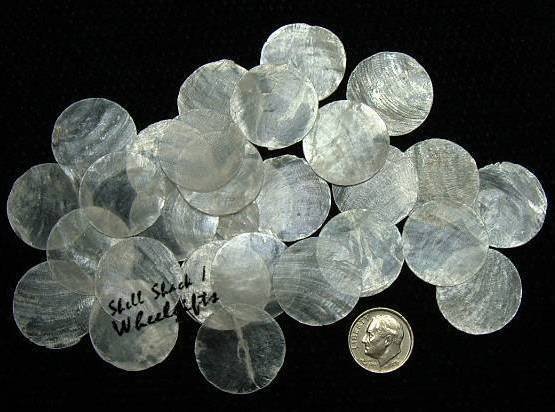 24 Round Capiz SeaShells 1" - Craft Shells / Shellcraft - FREE ship!