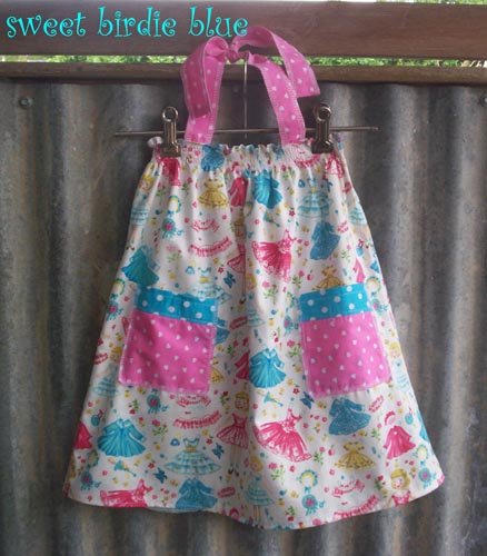 sweet birdie blue Smock Halter dress TOP size AUS 4 5 6 7