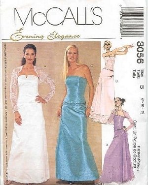 MCCALL'S BUSTIER, SHRUG, SKIRT # 3056 SZ 4-8