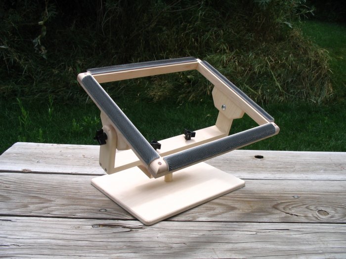 Pioneer Lap Frame with Grippers for rug hooking, wool