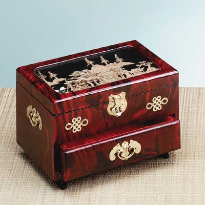 Wooden jewerly box cork sculpture shadowbox