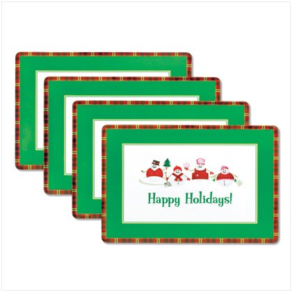 8 Pc. X-mas Happy Holidays Placemats