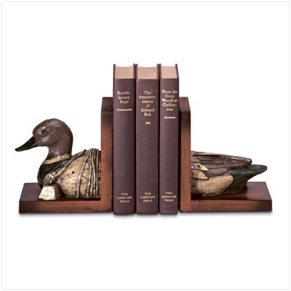 Country Decor, Lodge Style Living, Wood Duck Book ends