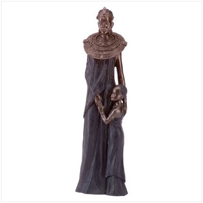 African Decor, 1 set, Masai Mother & Child and Masai warrior statues,figurine