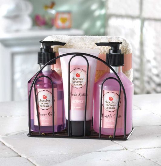 CHOCOLATE COCONUT CUPCAKE BATH SET