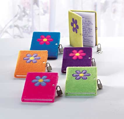 LOCKED PLUSH FLOWER DIARY