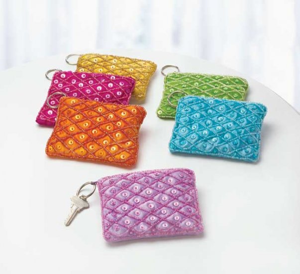 SPARKLING COIN PURSE KEYCHAINS