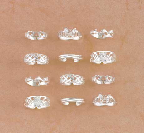 SILVER-PLATED TOE RINGS