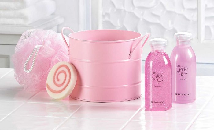 PINK BATH BUCKET SET