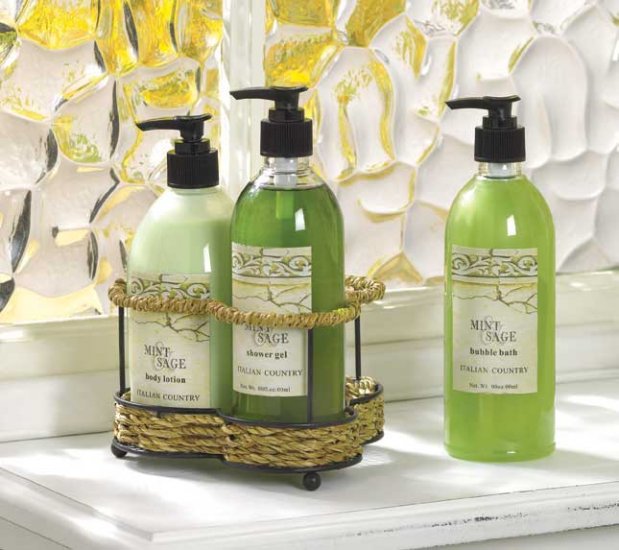 MINT AND SAGE BATH SET