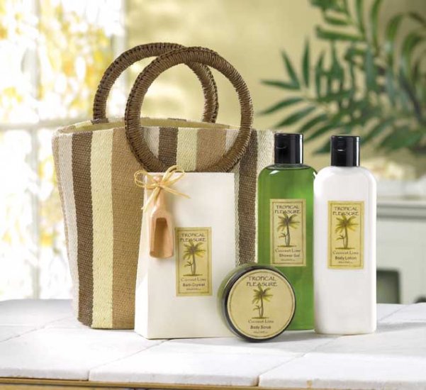 COCONUT-LIME TROPICAL BATH TOTE