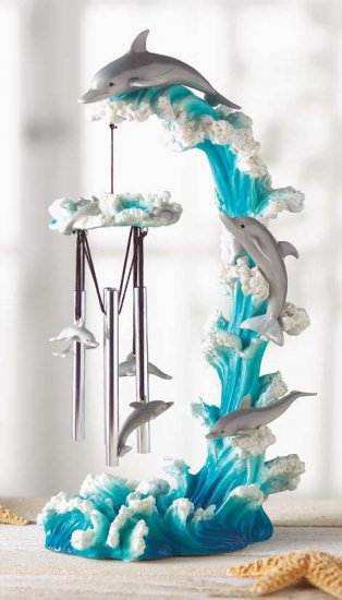 DOLPHIN ON WAVE WINDCHIME