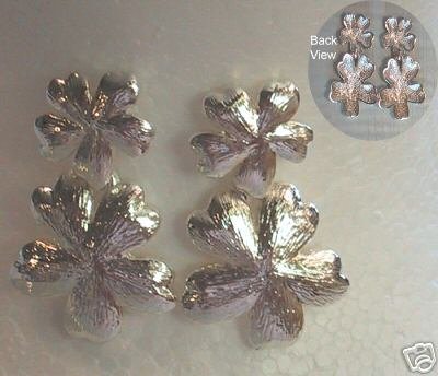 New Vintage BOLD Silver Dangle Flower Pierced Earrings