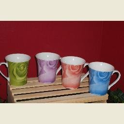 Rose Design Mugs (4)