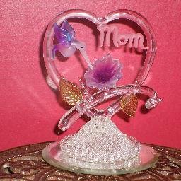Honeysuckle "Mom" Heart - Glass