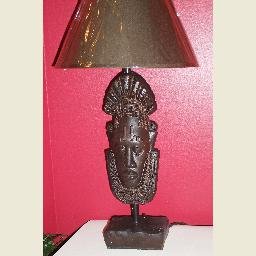 African Tribal Mask Design Lamp