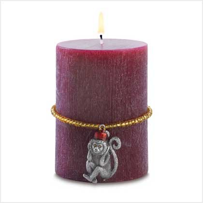 Tropical Safari Monkey Pillar Candle