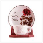 “I Love You Mom†Cup And Saucer