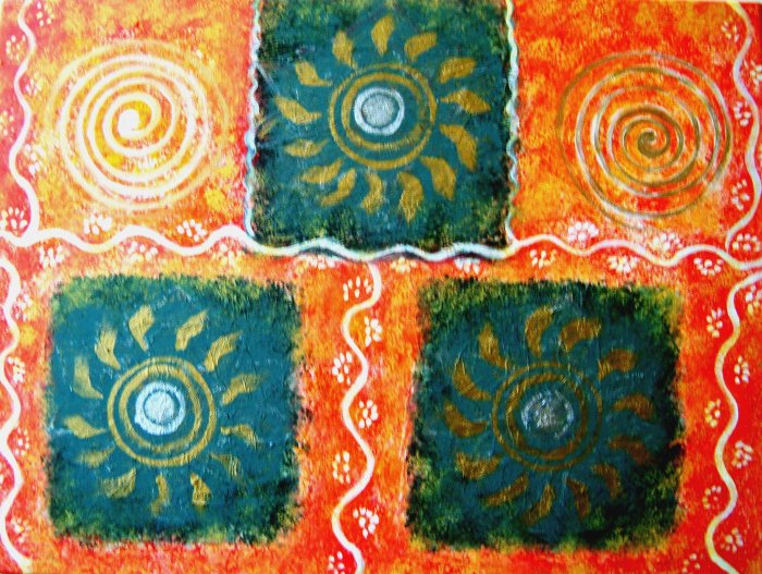 ABSTRACT- FOLK ART STYLE-RANGOLI -UNIQUE