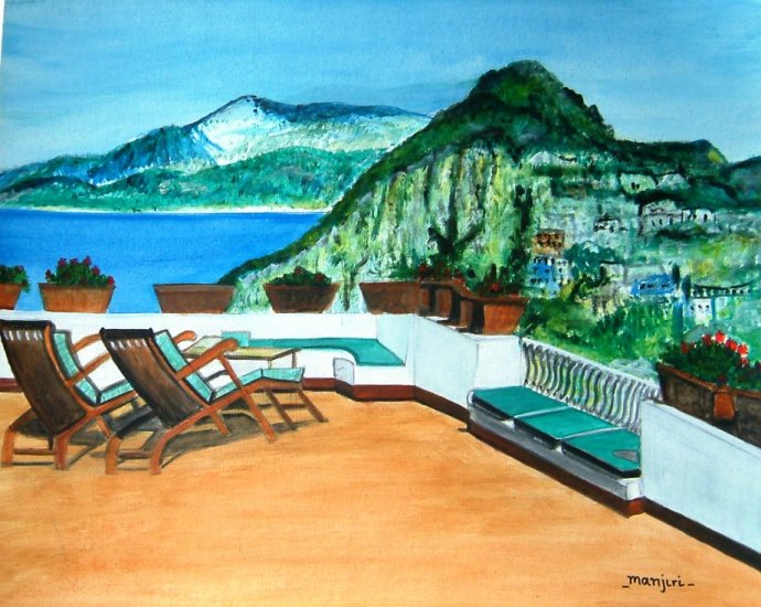 LANDSCAPE-ITALY Original painting on canvas paper.