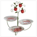 3 APPLE PLATES W/DISPLAY STAND