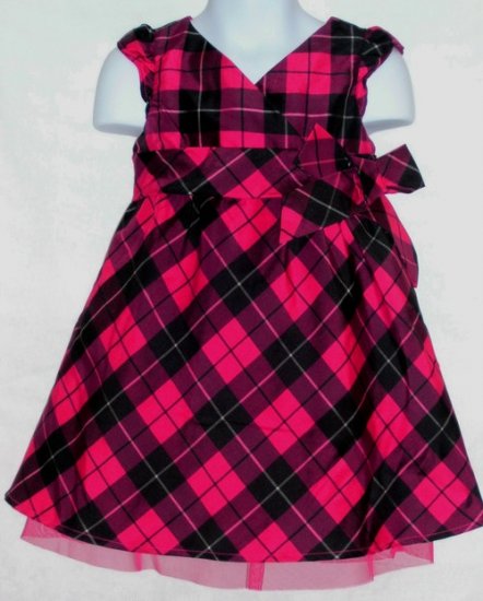 Old Navy Pink Black Plaid Dress ~ Size 4t ~ NWT