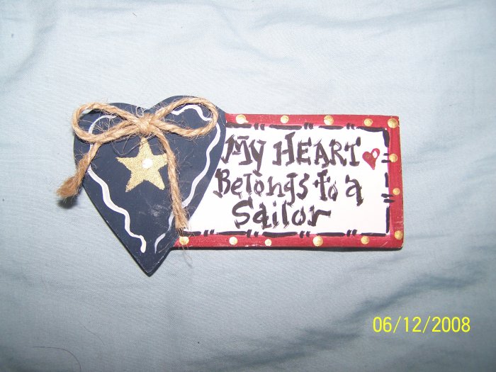 "MY HEART BELONGS TO A SAILOR" MAGNET