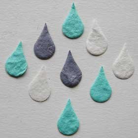 20 -Rain Drop Mulberry Embellishments Card Topper
