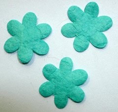 20 - Light Blue Mulberry Flower Blossoms Card topper