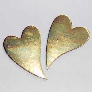 10 Gold Bendy Hearts Embellishment Card Topper Die Cuts