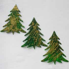 10 Large Tree with Gold Swirl Card Topper Embellishment