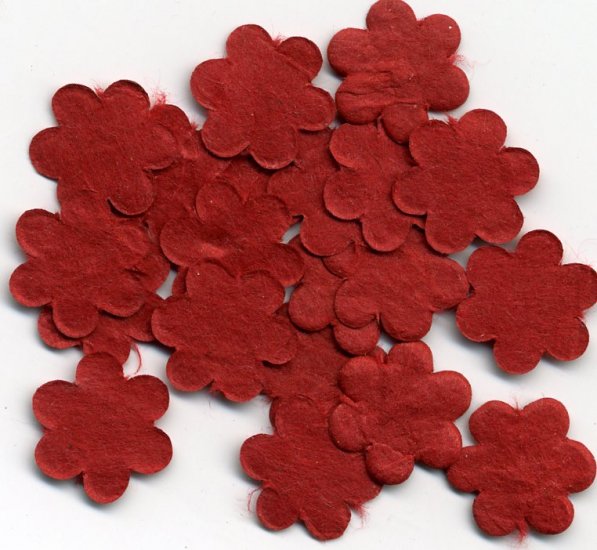 20 -Red Mulberry Flower Blossoms Embellishment Card Topper