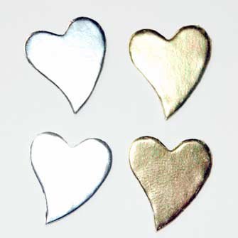 50 Gold and Silver Heart Diecut Card Topper Embllishment