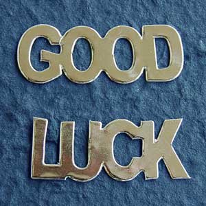 10 Gold Good Luck Die cut Card Topper Embellishment