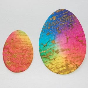 10 Batik Easter Eggs Die cut Card Topper Embellishment