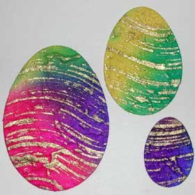 15 Batik Easter Eggs Die cut Card Topper Embellishment