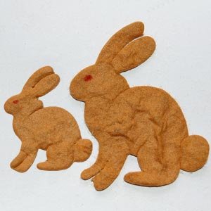 10 Brown Bunny Mulberry Paper Die Cut Bunnies