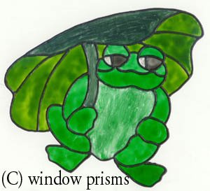 Frog Faux Stained Glass Window Cling Decal suncatcher