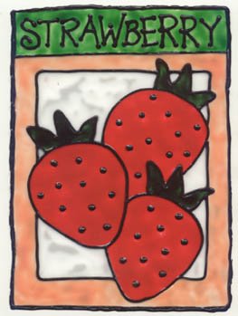 Strawberry faux Stained Glass Window Cling Suncatcher