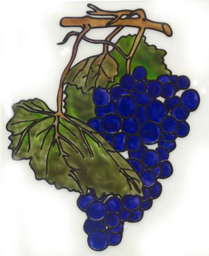 Bunch of Grapes Faux Stained Glass Decal suncatcher
