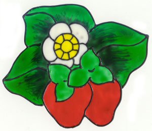 Strawberry Faux stained glass Window Cling suncatcher Decal