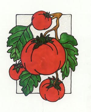 Bunch of Tomatoes Faux stained glass Window Cling Suncatcher