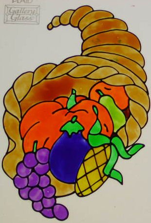 Cornucopia Faux Stained glass Window Cling