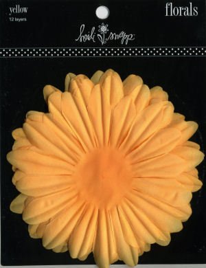 12 Yellow Heidi Swapp Large Flower Blossom Cards