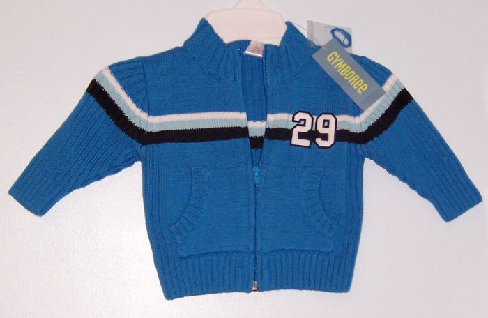 NWT* GYMBOREE All Star Champ Blue Zip Sweater 3-6 m