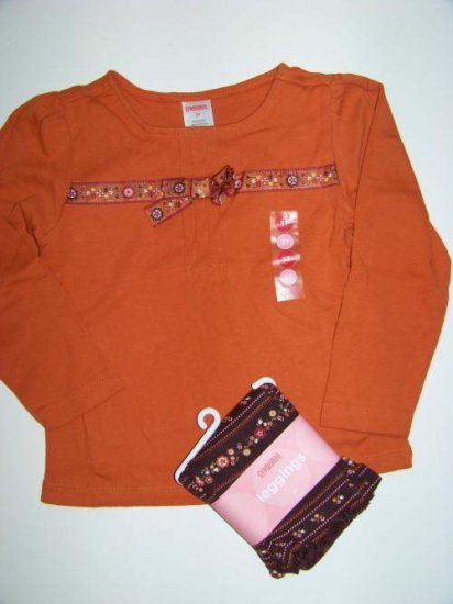 NWT GYMBOREE Harvest Leaves 2pc Floral Outfit 3T