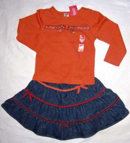 NWT GYMBOREE Harvest Leaves Ribbon Skirt & Top 3T